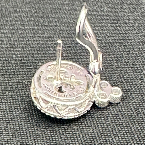 vintage stunning tear drop Judith Ripka .925 silver and cz earrings never worn - Picture 3 of 6